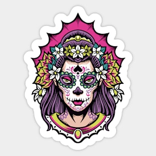 Beautiful Day of the Dead Woman Sticker